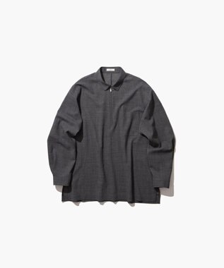 ATON TWIST WOOL WASHER | ジップアップシャツ - UNISEX CHARCOAL MOKU
