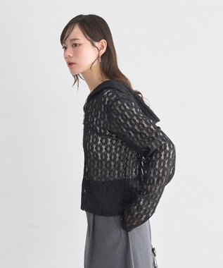 earth music&ecology レースパーカー Black