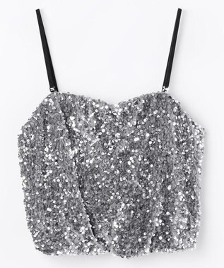 NAVE 【Nave・洗える】スパンコール ビスチェ シルバー系