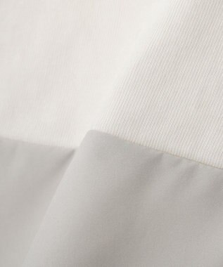 Green Parks ７分袖サイドシャーリングドッキングプルオーバ Off White