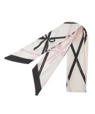 Maison de FLEUR リボンモチーフ柄スカーフ Ivory