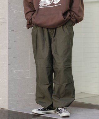 WEGO バックサテンワイドミリタリーパンツ カーキ