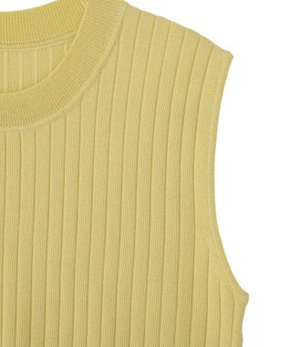 YECCA VECCA 【マシンウォッシャブル】ノースリーブリブニット Yellow