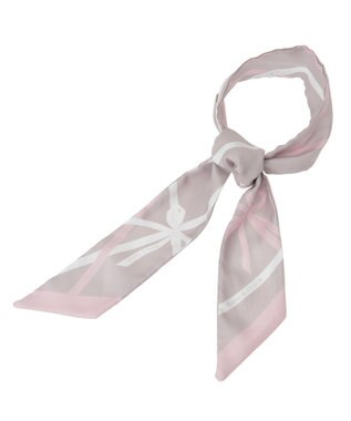 Maison de FLEUR リボンモチーフ柄スカーフ Pink