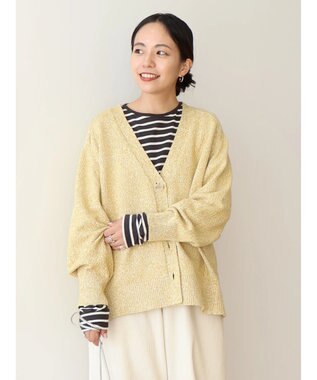 AMERICAN HOLIC ＭＩＸＶネックニットカーディガン Mustard