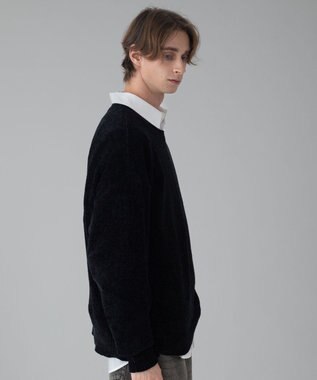 WEGO 【ユニセックス着用ITEM/MLサイズ展開】ベロアモールプルオーバー ブラック