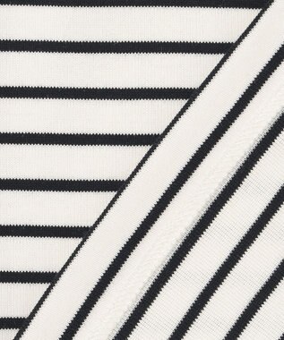 ANY L 【UVケア・接触冷感】コンパクトクルーネックＴシャツ オフ×ブラックボーダー