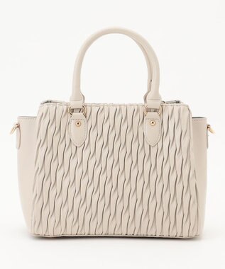 LA BAGAGERIE ランダムプリーツ2WAYハンドバッグ アイボリー