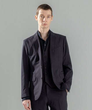 JOSEPH HOMME 新型・新柄【洗える/ストレッチ/シワになりにくい/セットアップ対応可】クールドッツストレッチ 　ジャケット ネイビー系