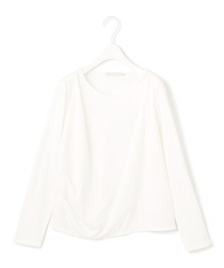 ICB L 【洗える】 PlaXフィラメントジャージー ドレープカットソー オフホワイト系