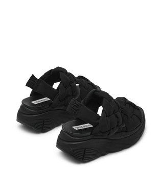 STEVE MADDEN HORIZON 5 編み込みスポーツサンダル ブラックブラック