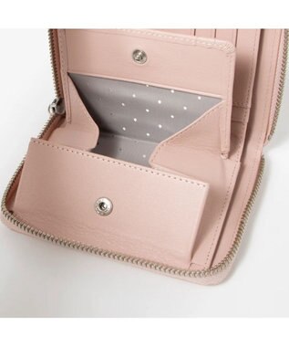 UNBILLION ペルケ perche / ドット型押しラウンドパームフィット財布 ライトピンク