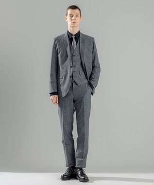 JOSEPH HOMME 新型・新柄【洗える/ストレッチ/シワになりにくい/セットアップ対応可】クールドッツストレッチ 　ジャケット ライトグレー系