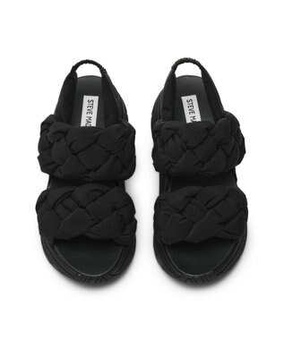 STEVE MADDEN HORIZON 5 編み込みスポーツサンダル ブラックブラック