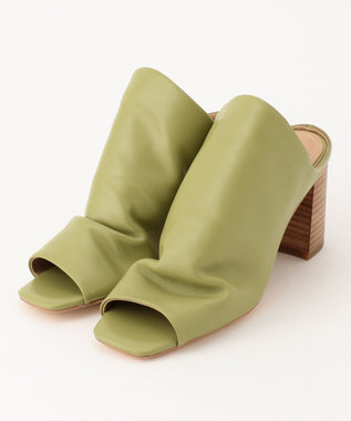 GRACE CONTINENTAL レザースタックヒールサンダル