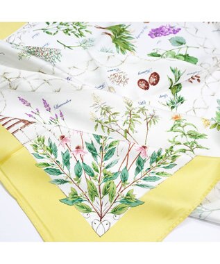 Marca ＜春の新色！＞【伝統横濱スカーフ】ハーブガーデン 大判 シルクツイル スカーフ イエロー