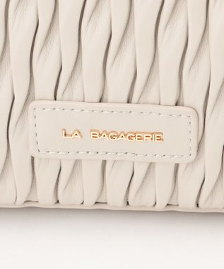 LA BAGAGERIE ランダムプリーツ2WAYハンドバッグ アイボリー