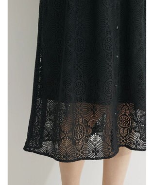 Green Parks ＳＥＴ２点レースワンピース×インナー Black