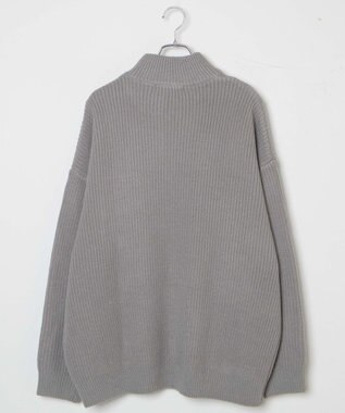 WEGO U.S. POLO ASSN.|別注畔編みハーフジップセーター 杢グレー