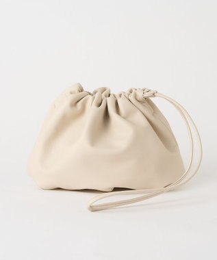 russet レザー巾着4WAYショルダーバッグ(CE-1454) Ivory