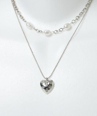 WEGO L2Pハートパールミックスネックレス シルバー