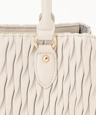 LA BAGAGERIE ランダムプリーツ2WAYハンドバッグ アイボリー