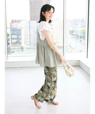 CRAFT STANDARD BOUTIQUE レーヨン柄プリントワイドパンツ Green