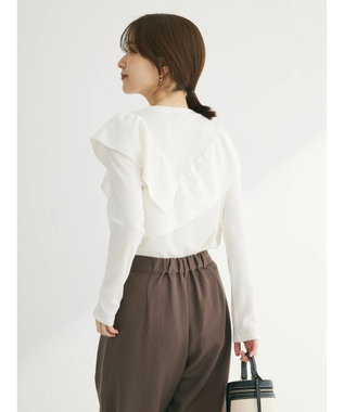 Green Parks ・ＳＵＧＡＲ　ＳＰＯＯＮ　アシンメトリーフリルロンＴＥＥ Off White