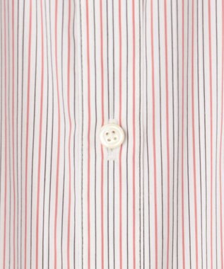 J.PRESS LADIES BEZ ドビーストライプ シャツカラー ブラウス ホワイト×ピンク×スレート系