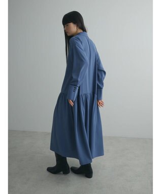 Green Parks armonia．配色シャツワンピース Blue