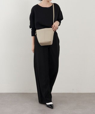 russet レザーミニショルダーバッグ(CE-1657) GrayBeige