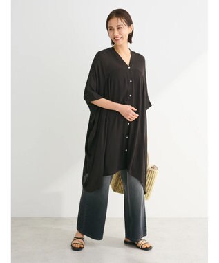 Green Parks Ｉ　レーヨンクレープチュニック Black