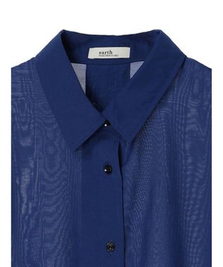 earth music&ecology シアーシャツ Royal Blue