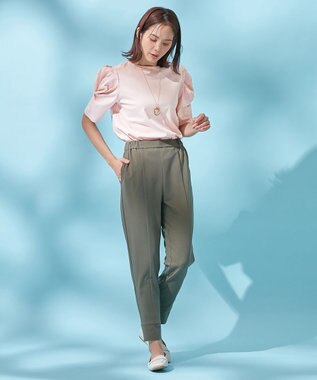 ANY シルケットスムース ツイストタックスリーブトップス ピンク