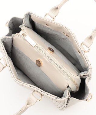 LA BAGAGERIE ランダムプリーツ2WAYハンドバッグ アイボリー