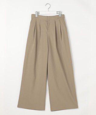 自由区 【SHIHOさん着用・セットアップ対応】リネンストレッチワイド パンツ カーキ