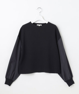 自由区 S ウールミラノランタンスリーブ ニット ネイビー