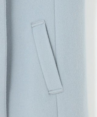 J.PRESS LADIES L ショートビーバー フーデット コート アクアブルー系