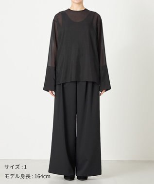 NAVE 【ReNAVE・洗える】シアーボイル ブラウス ブラック系