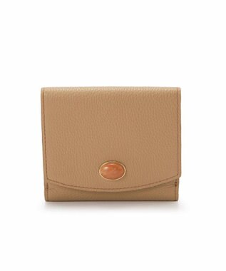 TOPKAPI 【TOPKAPI】gemdrops ジェムドロップ ミニエンボスレザー 天然石 二つ折り 財布 キャメル