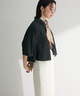 Green Parks ・ＥＬＥＮＣＡＲＥ　ＤＵＥ　デニムショートシャツ Black