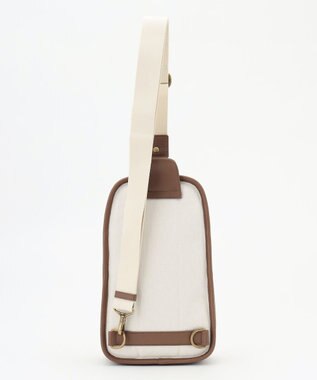 JOSEPH ABBOUD 【軽量/コンパクト】 ヘリンボンキャンバス ボディバッグ アイボリー系