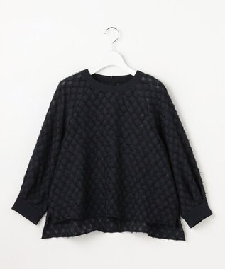 自由区 L 【セットアップ対応】ワッシャーカットジャカード ブラウス ミッドナイト