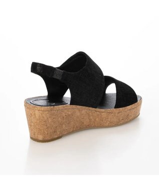 ing <ing>ワンポイントウエッジソールサンダル ブラック