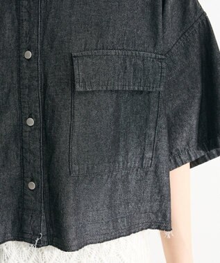 Green Parks ・ＥＬＥＮＣＡＲＥ　ＤＵＥ　デニムショートシャツ Black