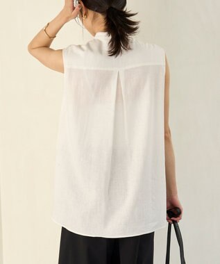 UNFILO リネンレーヨン ノースリーブブラウス オフ