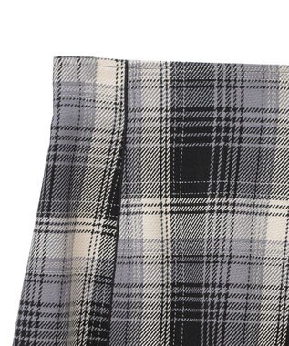 earth music&ecology コットンツイルチェックミニスカート Black