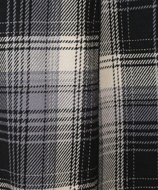 earth music&ecology コットンツイルチェックミニスカート Black