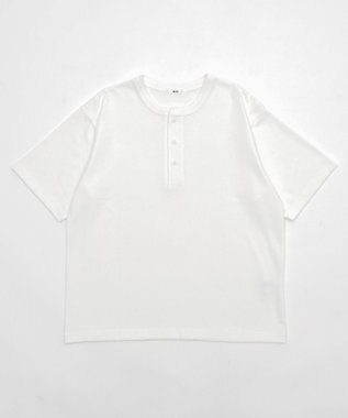 WEGO 【ユニセックス着用ITEM/MLサイズ展開】リラックスフィットヘンリーネックT（SS） ホワイト