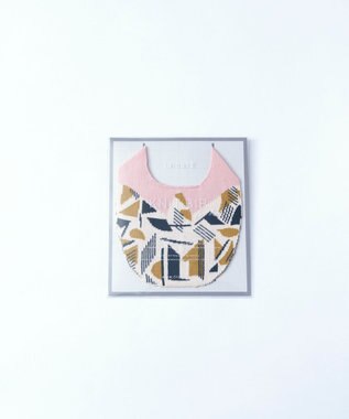 TRICOTE GEOMETRIC BIB / 幾何学4色柄スタイ 72PINK